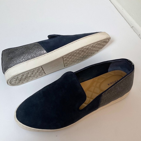 Birdies The Swift Slip On Sneakers | Suede | Night Sky Blue | Size 8.5 - Picture 6 of 13